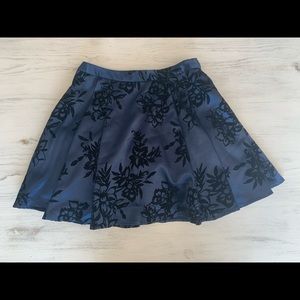 Windsor Navy Blue Skirt with Floral Pattern